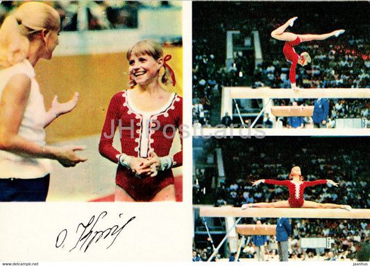 Olga Korbut - gymnastics - Soviet champions - sports - 1974 - Russia USSR - unused - JH Postcards