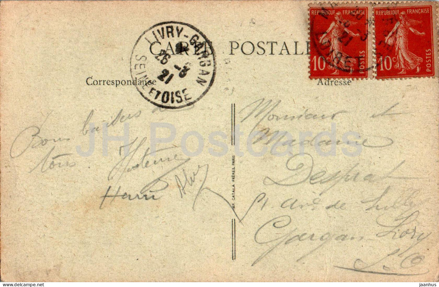 Malesherbes - Vue Artistique sur l'Essonne - 231 - alte Postkarte - 1921 - Frankreich - gebraucht 