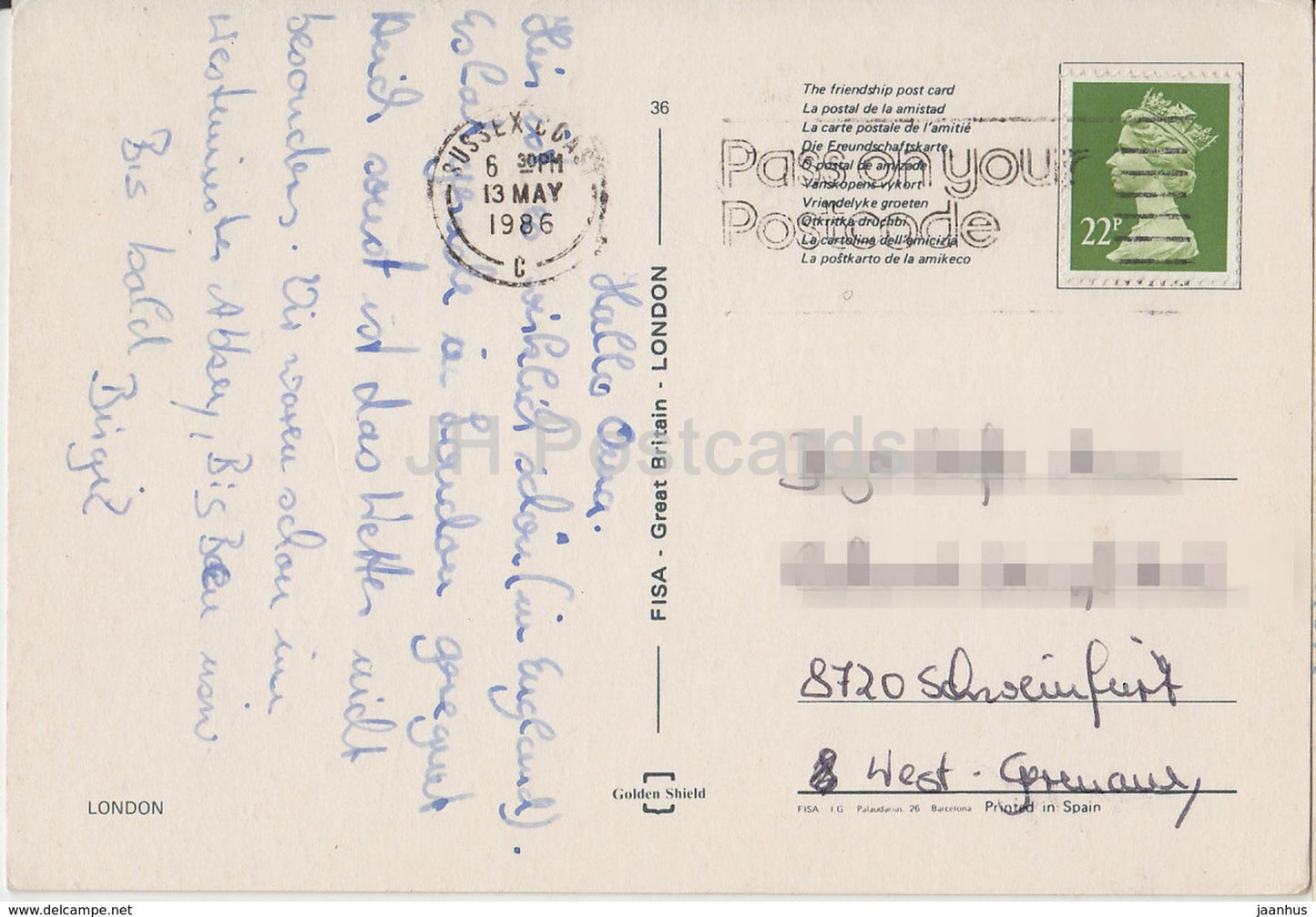 London - multiview - 1986 - United Kingdom - England - used