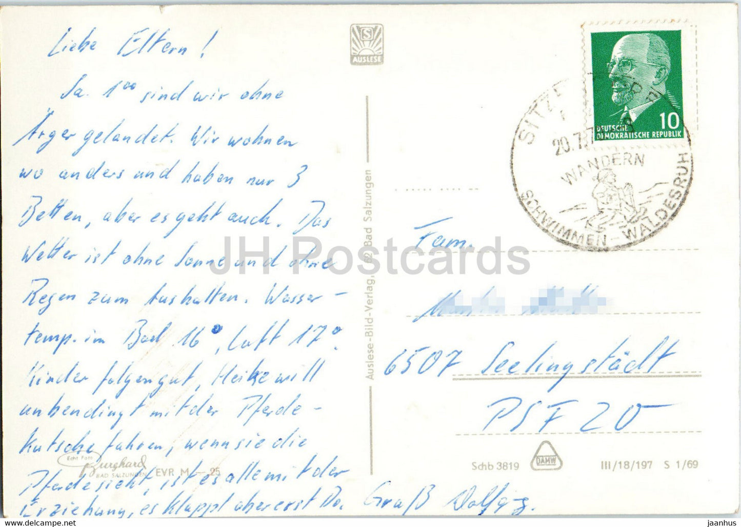 Schwarzburg im romantischen Schwarzatal - horse carriage - old postcard - Germany DDR - used