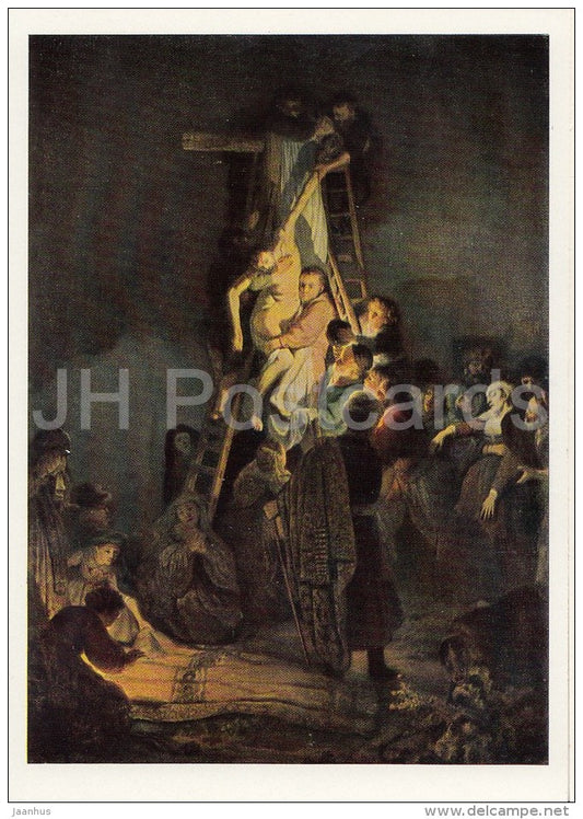 painting by Rembrandt - The Descent from the Cross , 1634 - Dutch art - 1967 - Russia USSR - unused - JH Postcards