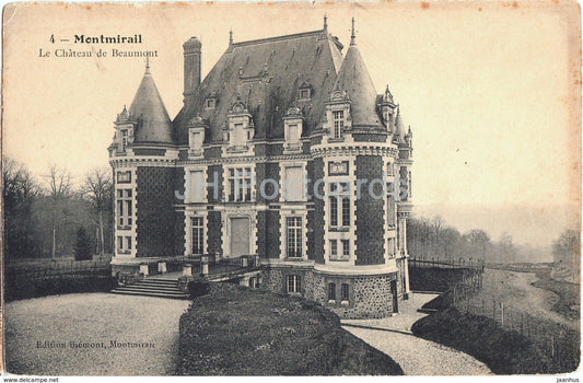 Montmirail - Le Chateau de Beaumont - 4 - castle - old postcard - France - unused