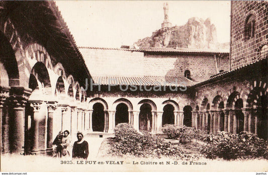 Le Puy en Velay - Le Cloitre et N D de France - 3025 - old postcard - 1935 - France - used - JH Postcards