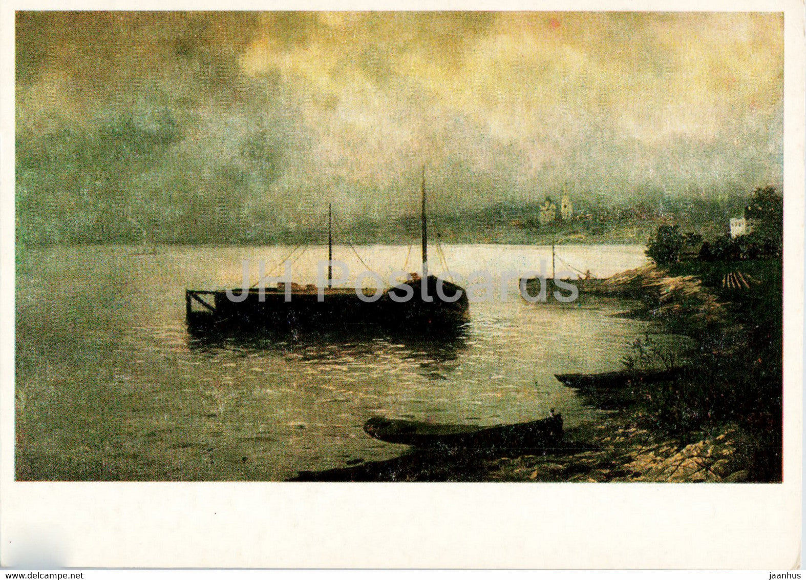 painting by I. Levitan - Volga river - Russian art - 1989 - Russia USSR - unused - JH Postcards