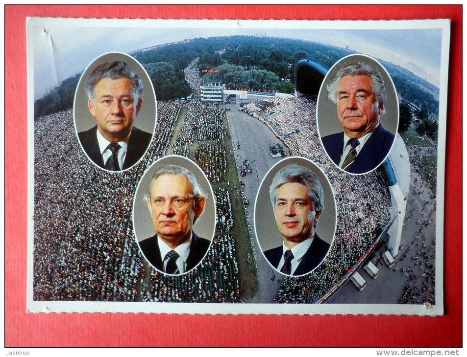 Lennart Jõela - Uno Järvela - Venno Laul - Uno Uiga  conductor - XXI Estonian Song Festival 1990 - üldlaulupidu - unused - JH Postcards