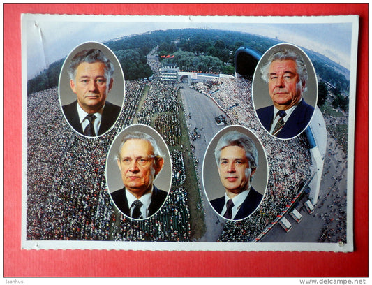 Lennart Jõela - Uno Järvela - Venno Laul - Uno Uiga  conductor - XXI Estonian Song Festival 1990 - üldlaulupidu - unused - JH Postcards