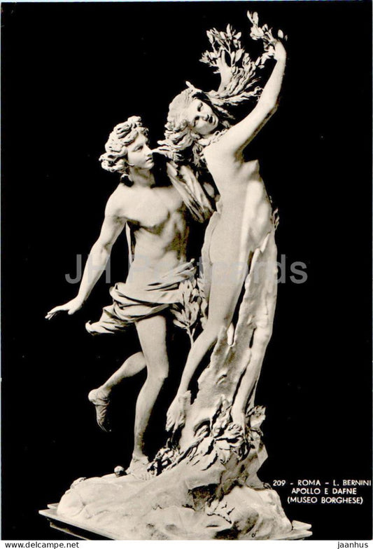 sculpture by L. Bernini - Apollo e Dafne - Apollo and Daphne - naked nude woman - Italian art - 209 - Italy - unused - JH Postcards