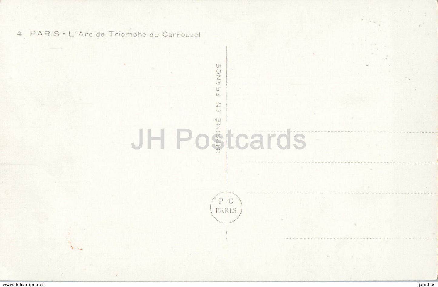 Paris - L'Arc de Triomphe du Carrousel - 4 - carte postale ancienne - France - inutilisée