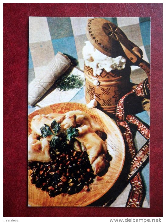 pettitoes - recipes - Estonian Cuisine - 1973 - Russia USSR - unused - JH Postcards