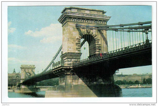 Chain Bridge - Budapest - 1973 - Hungary - unused - JH Postcards