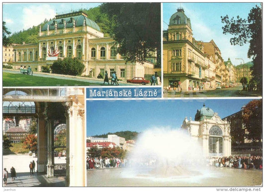 Marianske Lazne - Marienbad - social house - Maxim Gorky colonnade - Czechoslovakia - Czech - used 1988 - JH Postcards