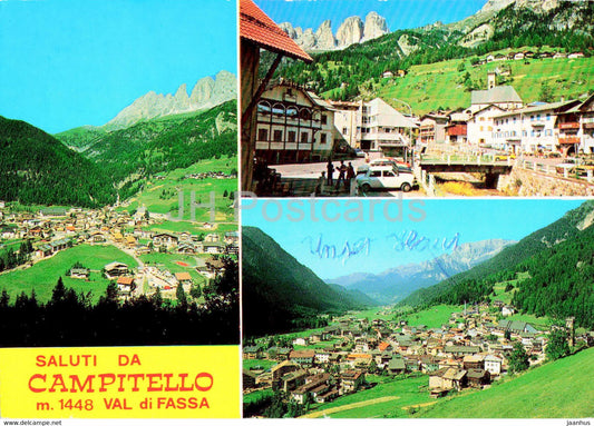 Saluti da Campitello Val di Fassa - 1989 - Italy - used - JH Postcards