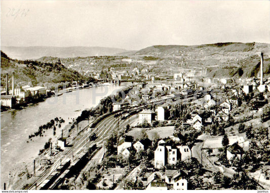 Usti nad Labem - pohled od Strekova na mesto - railway - train - 1966 - Czech Repubic - Czechoslovakia - used - JH Postcards