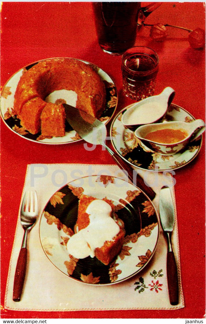 Carrot Cake - recipes - dishes - cooking - 1982 - Russia USSR - unused - JH Postcards