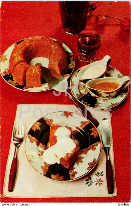 Carrot Cake - recipes - dishes - cooking - 1982 - Russia USSR - unused - JH Postcards