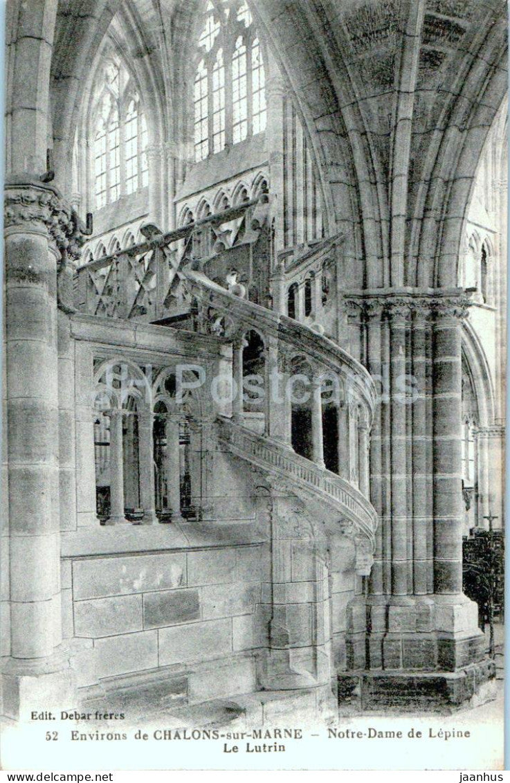 L'Epine - Environs de Chalons sur Marne - Notre Dame de Lepine - Le Lutrin - cathedral 52 old postcard - France - unused - JH Postcards