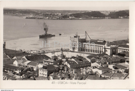 Lisboa - Lisbon - Vista Parcial - ship - 411 - old postcard - 1953 - Portugal - used - JH Postcards