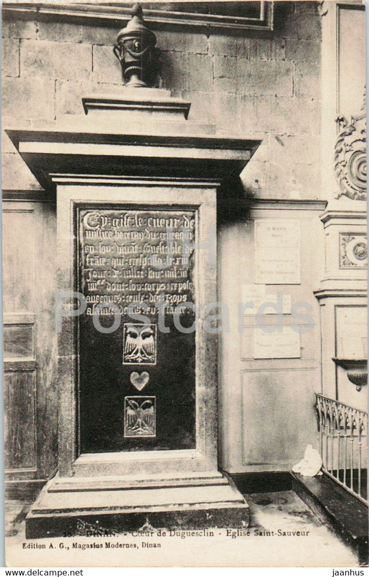 Dinan - Coeur de Duguesclin - Eglise Saint Sauveur - 20 - old postcard - France - unused - JH Postcards