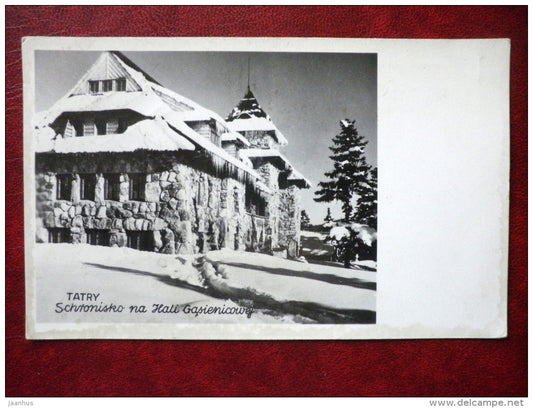 Tatry , Schronisko na Hali Gasienicowej - Tatra - shelter -  sent to Estonia SSR in 1956 - Poland - used - JH Postcards