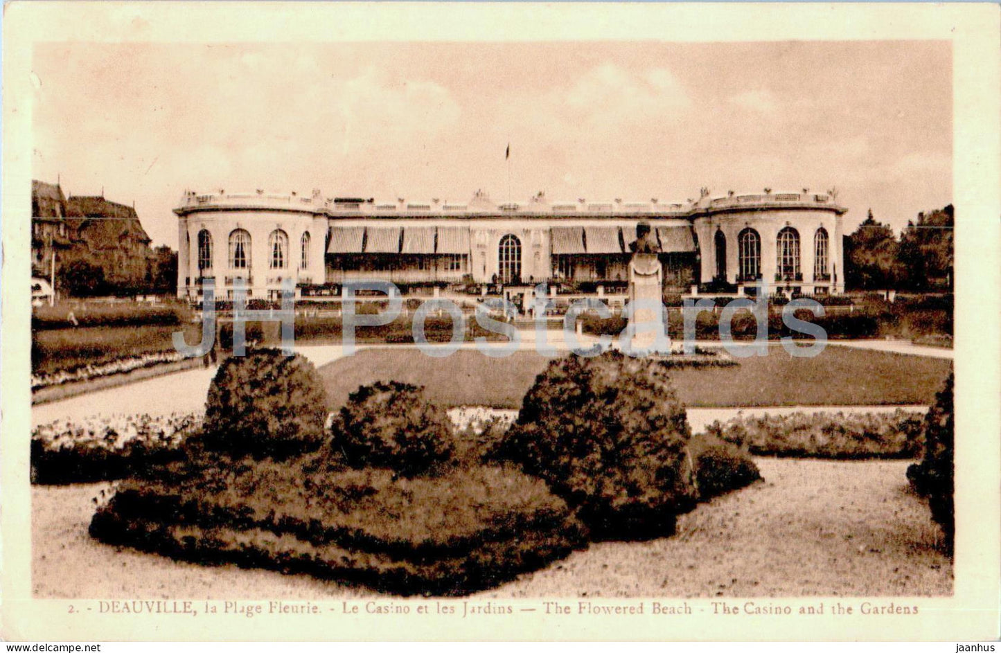 Deauville - La Plage Fleurie - Le Casino et les Jardins - 2 - old postcard - 1932 - France - used - JH Postcards