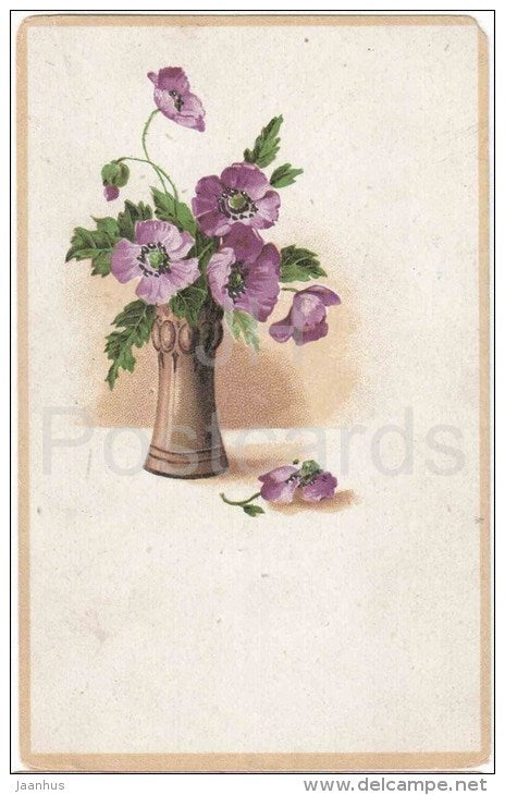 birthday greeting card - flowers in the vase - SB 2808 - circulated in Estonia 1920s - JH Postcards