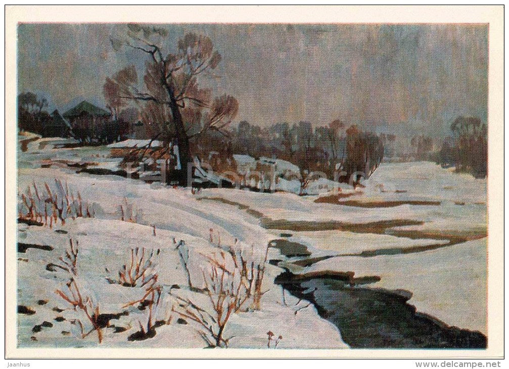 painting by A. Trofimov - Yasnaya Polyana . Foggy Morning - Leo Tolstoy - 1978 - Russia USSR - unused - JH Postcards