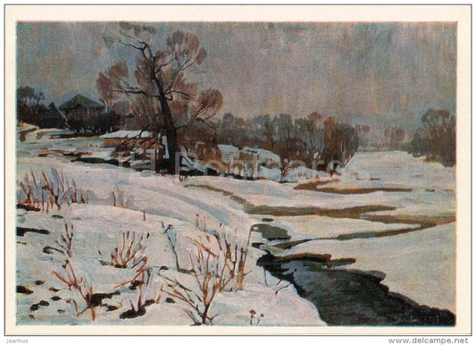 painting by A. Trofimov - Yasnaya Polyana . Foggy Morning - Leo Tolstoy - 1978 - Russia USSR - unused - JH Postcards