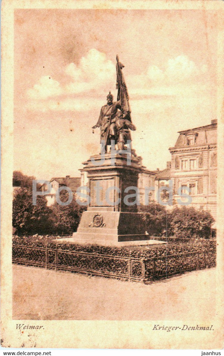 Weimar - Krieger Denkmal - monument - 9188 - old postcard - 1919 - Germany - used - JH Postcards