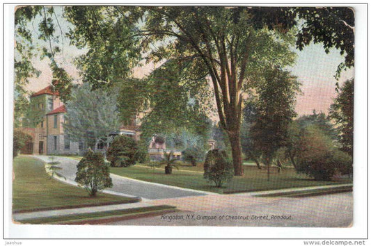 Glimpse of Chestnut Street , Rondout - Kingston NY - USA - old postcard - sent from USA to Tsarist Russia 1909 - used - JH Postcards