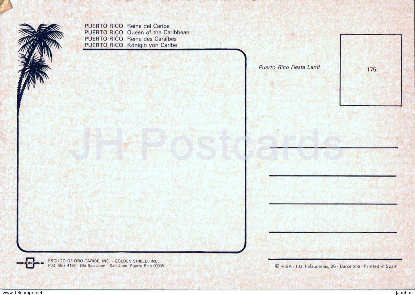 Porto Rico - Reine des Caraïbes - carte - 175 - Porto Rico - inutilisé 