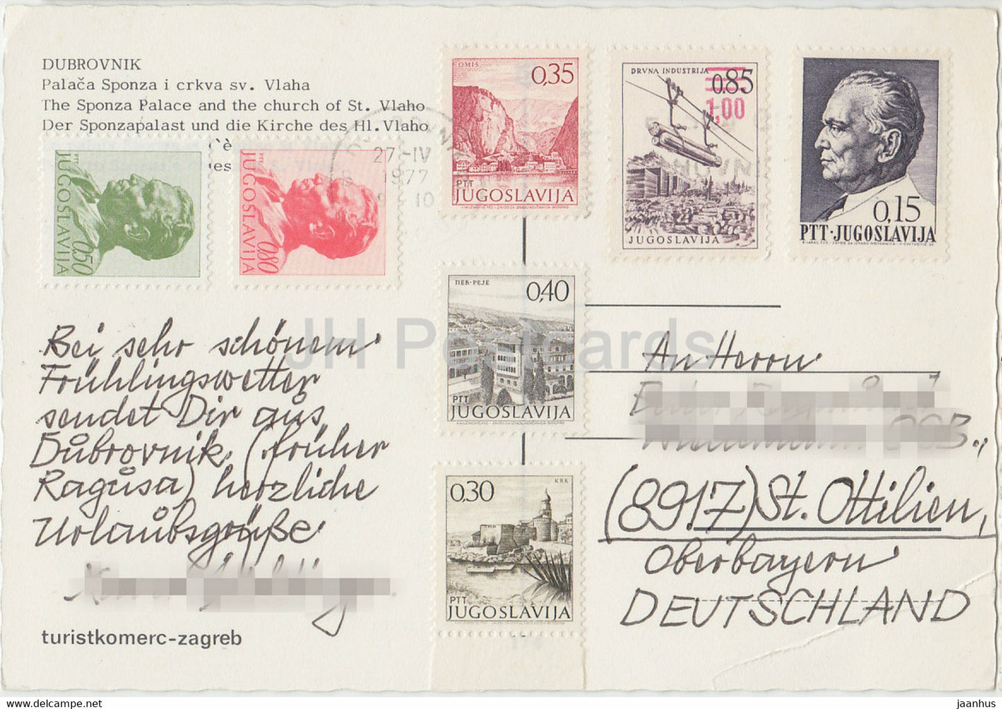 Dubrovnik - Palaca Sponza i crkva sv Vlaha - Le palais Sponza et l'église -1977 - Yougoslavie - Croatie - occasion