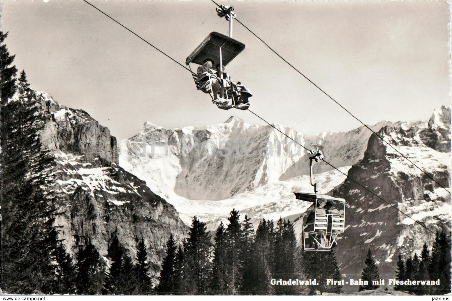 Grindelwald - First Bahn mit Flescherwand - cable car - 12074 - 1964 - Switzerland - used - JH Postcards