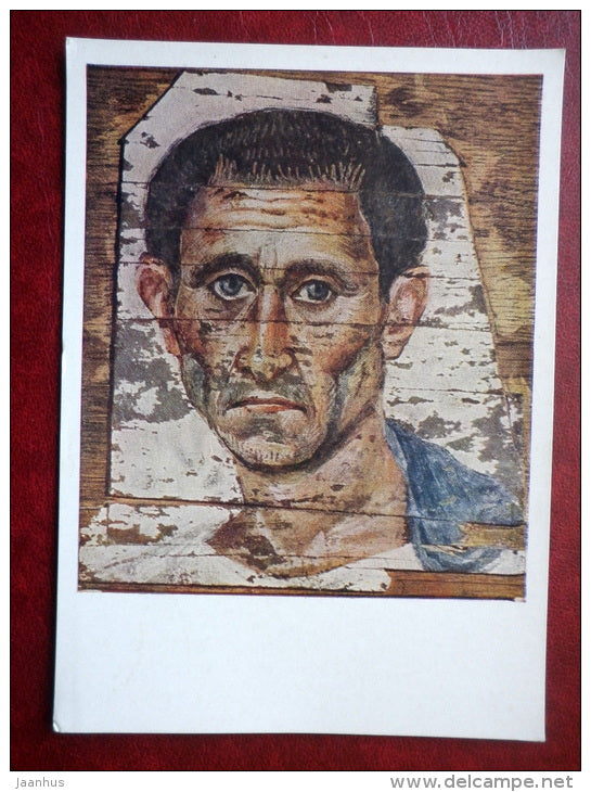 Roman portrait - Fayum mummy portrait - I-II century AD - roman art - unused - JH Postcards