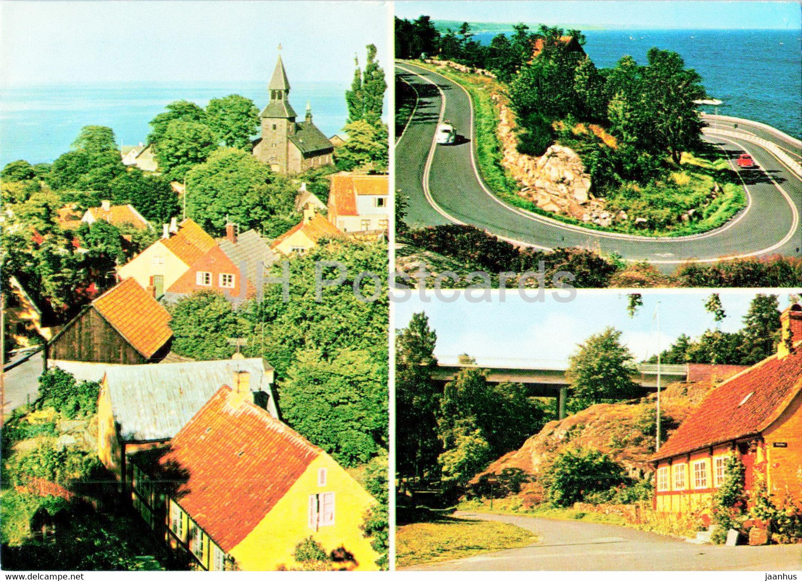 Bornholm - From Gudhjem - town views - multiview - 1989 - Denmark - used - JH Postcards