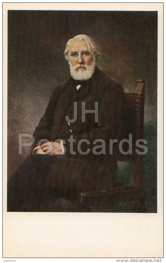 painting by A. Harlamov - Ivan Turgenev - Russian Writers - 1969 - Russia USSR - unused - JH Postcards
