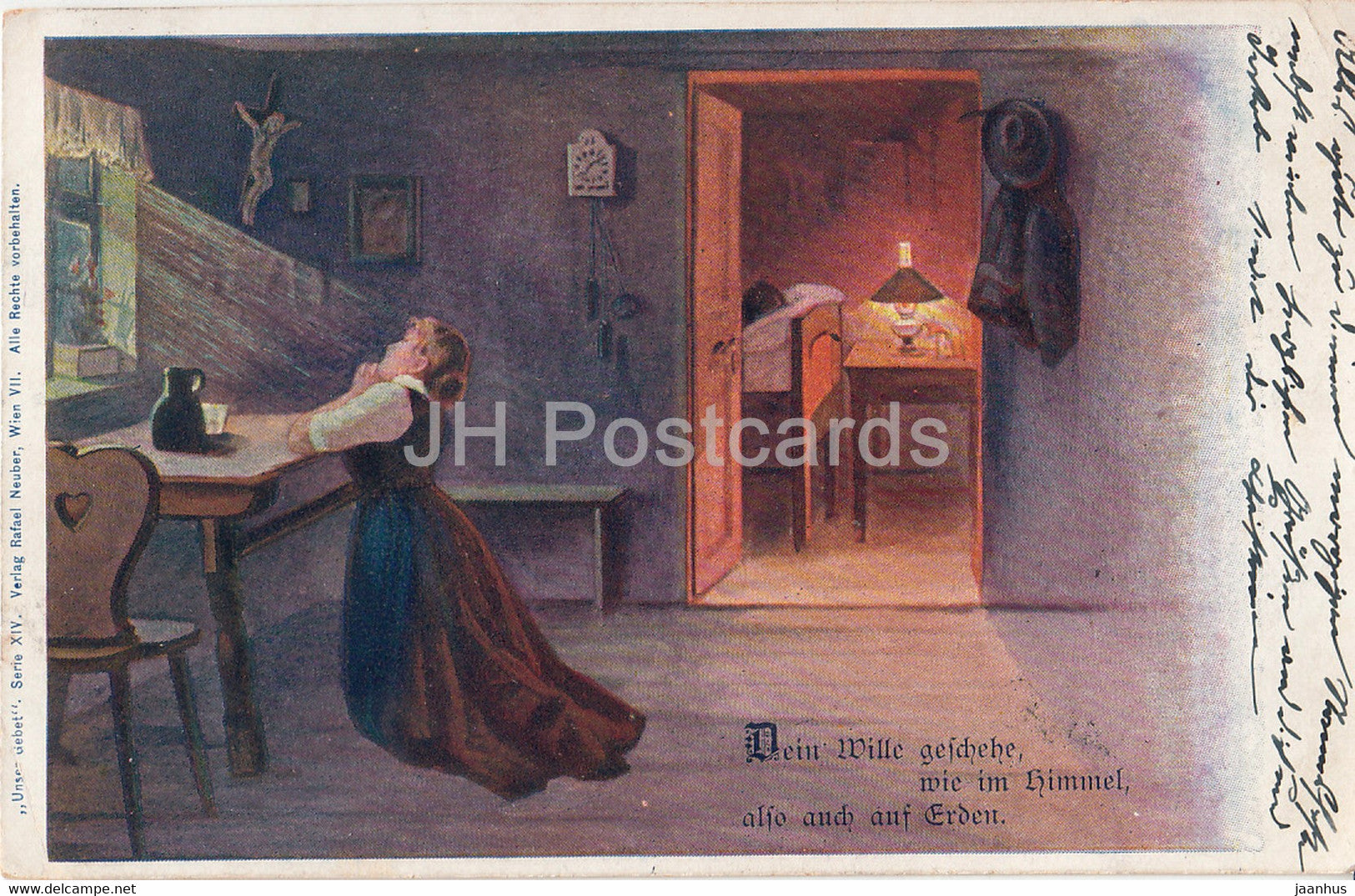 Dein Wille Geschehe wie im Himmel also auch auf Erden - Unser Gebet - illustration - old postcard - 1901 - Austria  used - JH Postcards