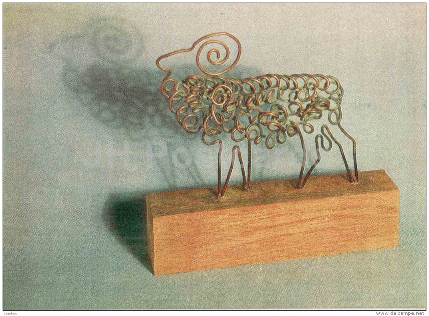 figures by Y. Yefimov - Ram , 1938 - copper - russian art - unused - JH Postcards