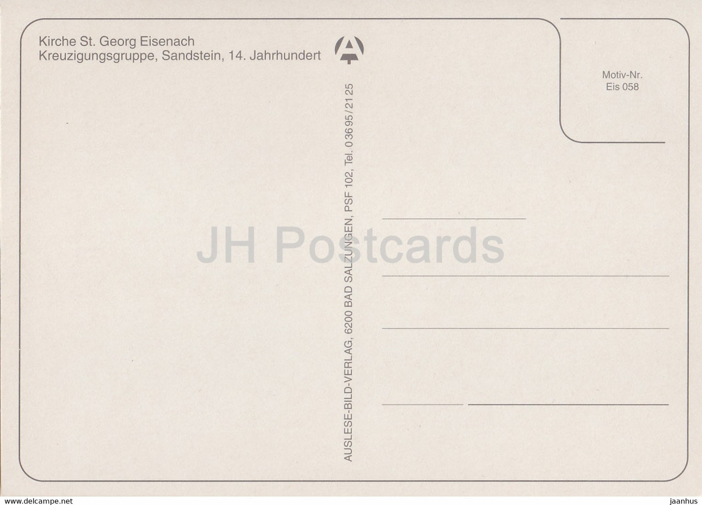 Kirche St Georg Eisenach - Kreuzigungsgruppe - Sandstein - Germany DDR - unused