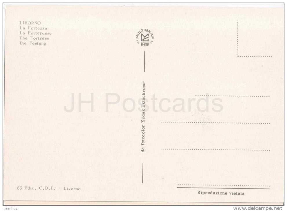 La Fortezza - fortress - crane - Livorno - Toscana - 66 - Italia - Italy - unused - JH Postcards