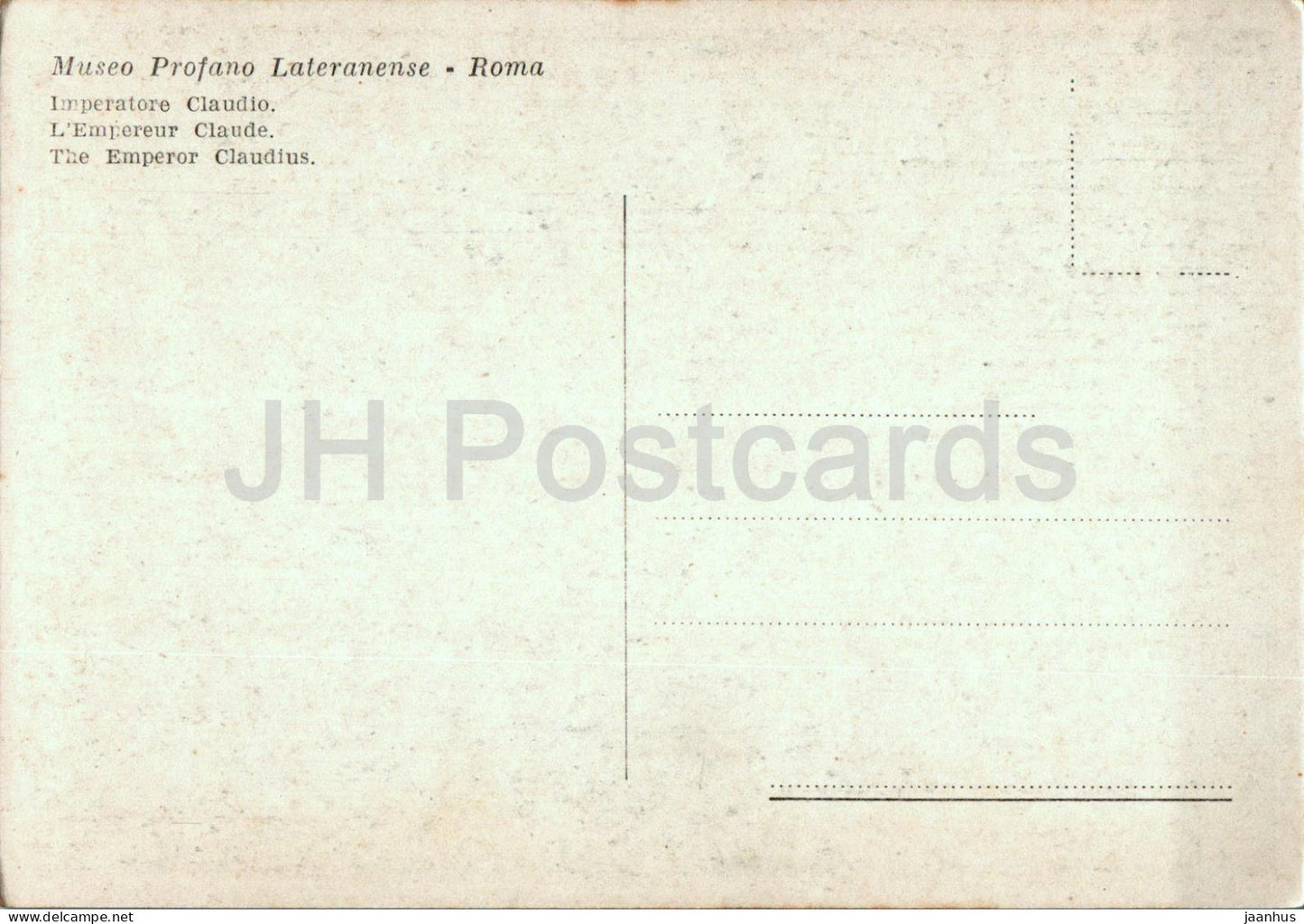 Roma - Museo Profano Lateranense - Imperatore Claudio - L'Empereur Claude - sculpture - carte postale ancienne - Italie - inutilisé 