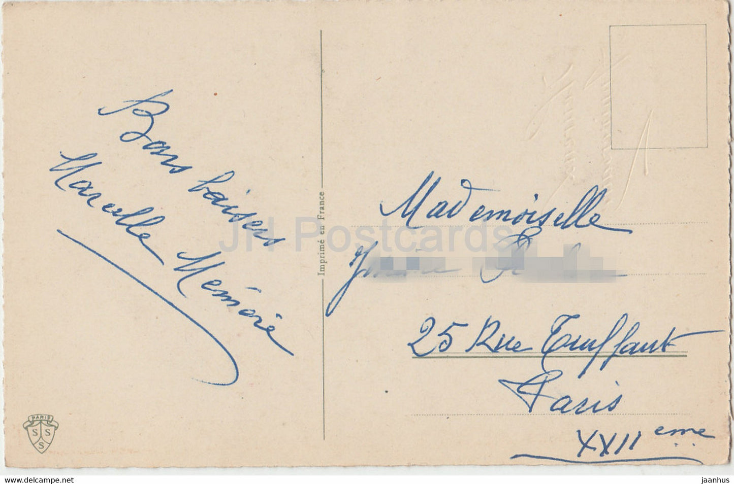 Geburtstagsgrußkarte - Heureux Anniversaire - Blumen - Tulpen - SSS - Illustration - alte Postkarte - Frankreich - gebraucht
