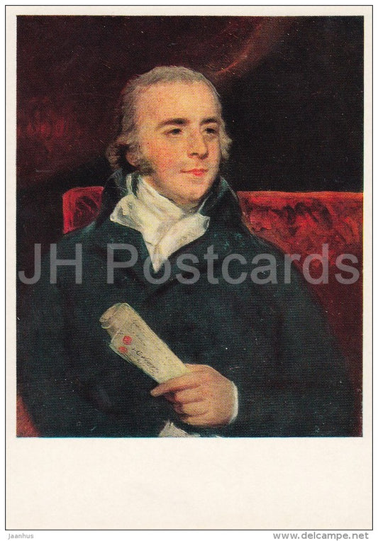 painting by John Hoppner - Portrait of Count S. Vorontsov - man - English art - Russia USSR - 1985 - unused - JH Postcards