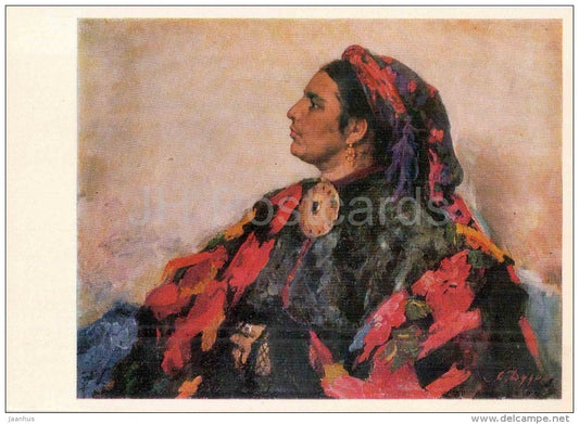 painting by S. Dudnik - Distinguished Carpet-Weaver , 1959 - ukrainian art - unused - JH Postcards
