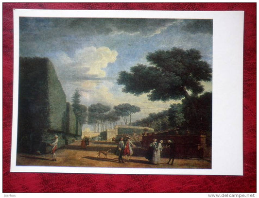 Painting by Claude Joseph Vernet - Villa Pamphili Park, 1749 - art - unused - JH Postcards
