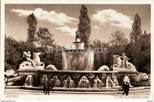 Munchen - Munich - Wittelsbacherbrunnen - 127 - old postcard - Germany - unused - JH Postcards