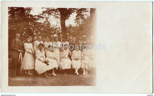 Group of People - Postkarte D R P - photo - old postcard - unused - JH Postcards
