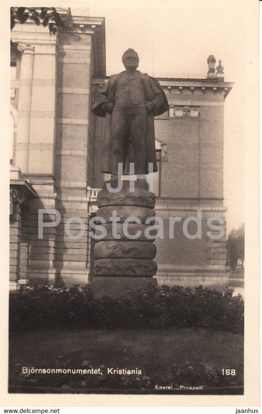 Kristiania - Oslo - Bjornsonmonumentet - Bjornson monument - 188 - old postcard - Norway - unused - JH Postcards