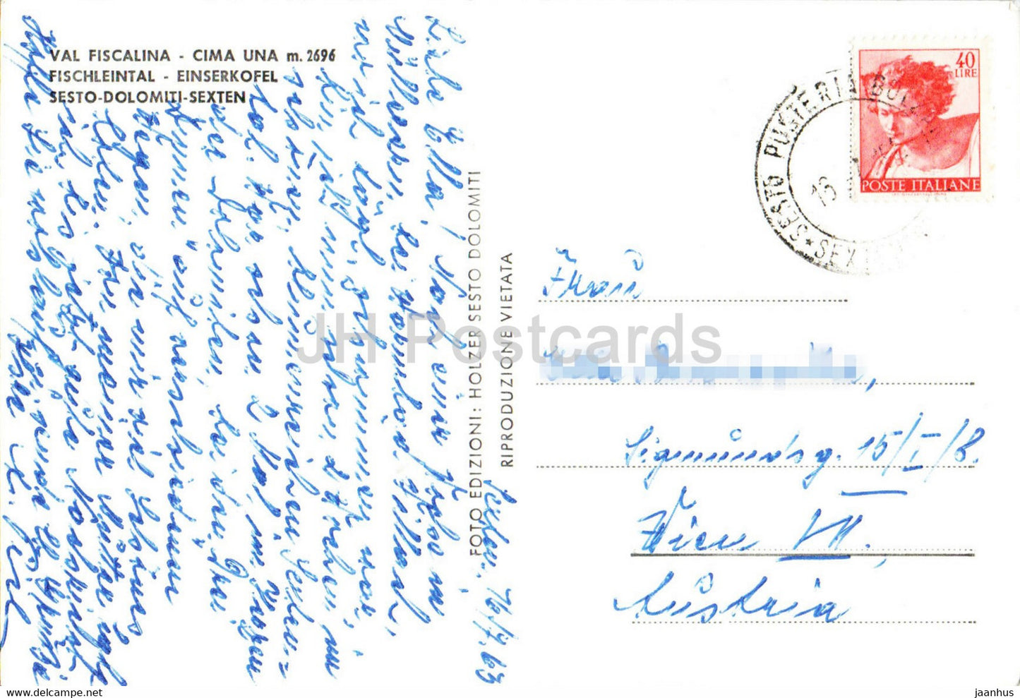 Val Fiscalina - Cima Una - Fischleintal - Einserkofl - Sesto Dolomiti - 1963 - Italien - gebraucht