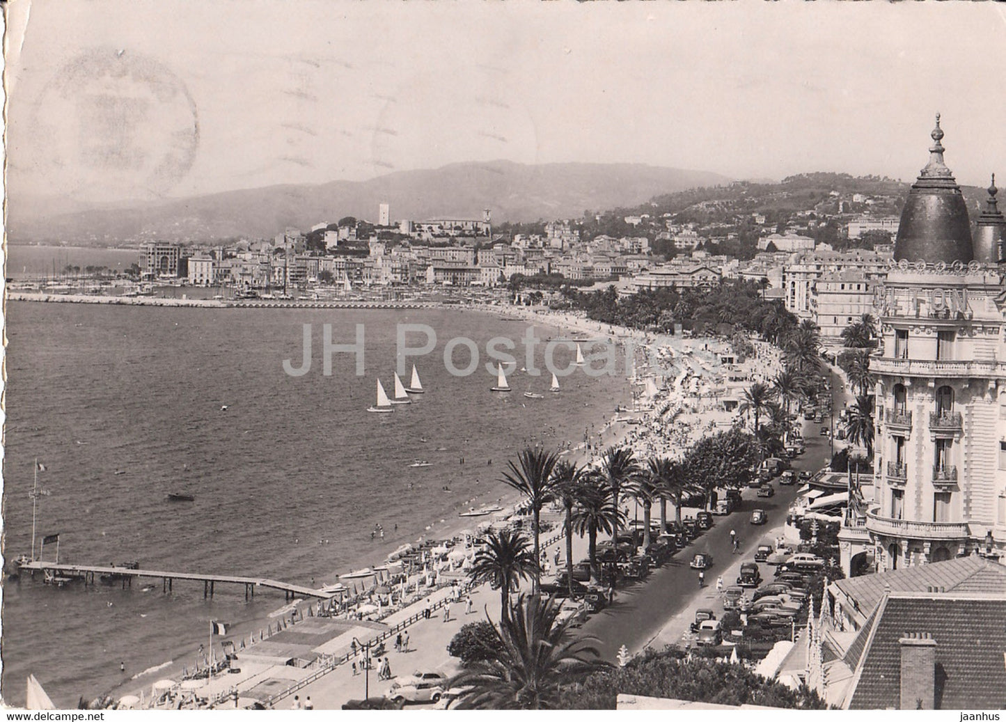 La Cote d'Azur - Cannes - Vue Generale - 317 - old postcard - 1953 - France - used - JH Postcards