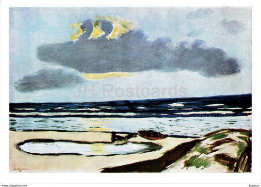painting by Max Beckmann - Meeresstrand - German art - Germany - unused - JH Postcards